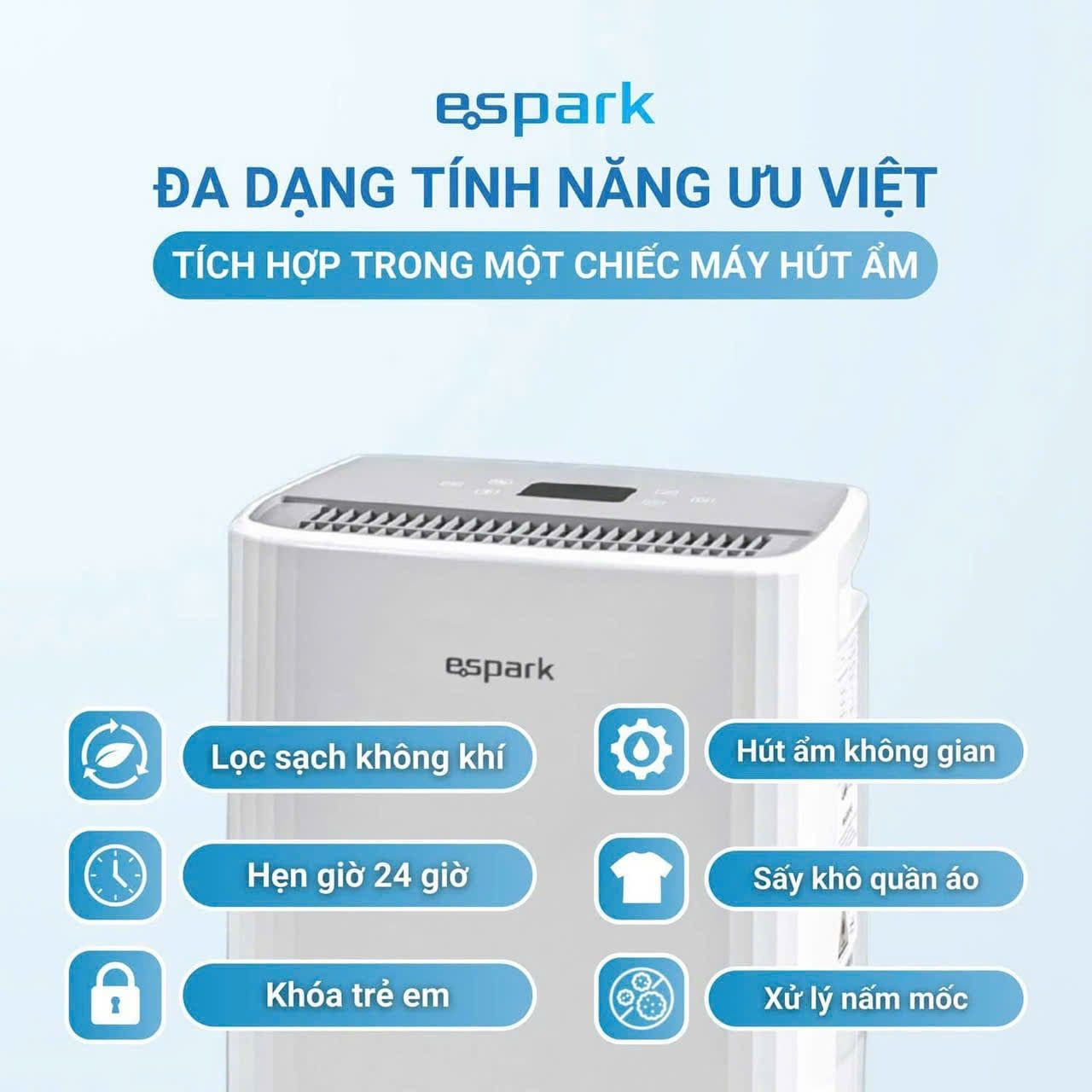 Máy hút ẩm kèm lọc không khí 20 lít Espark ESP-A20A433F