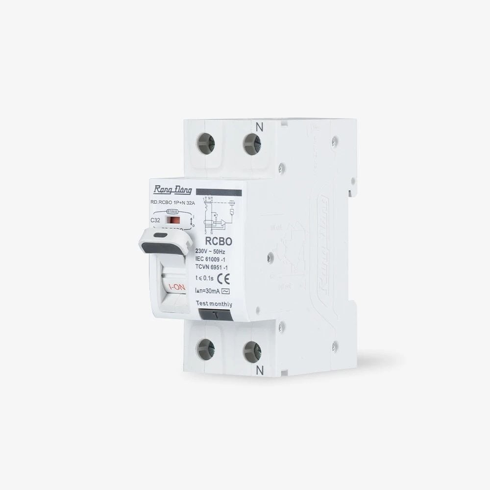 Aptomat chống giật Rạng Đông RD.RCBO 1P+N 32A 6kA dòng rò 30mA