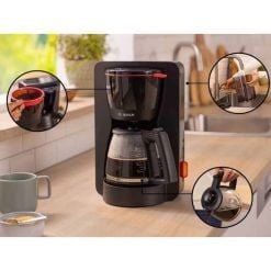 Máy pha cà phê phin Bosch TKA3M133 1200W bình thủy tinh