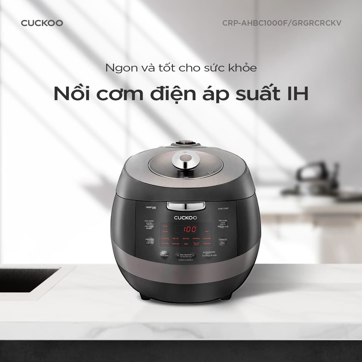 Nồi cơm điện tử cao tần Cuckoo CRP-AHBC1000F/GRGRCRCKV 1.8L
