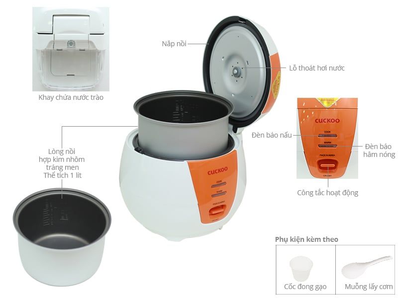 Nồi cơm điện Cuckoo CR-0661/ORVNCV 1.0L
