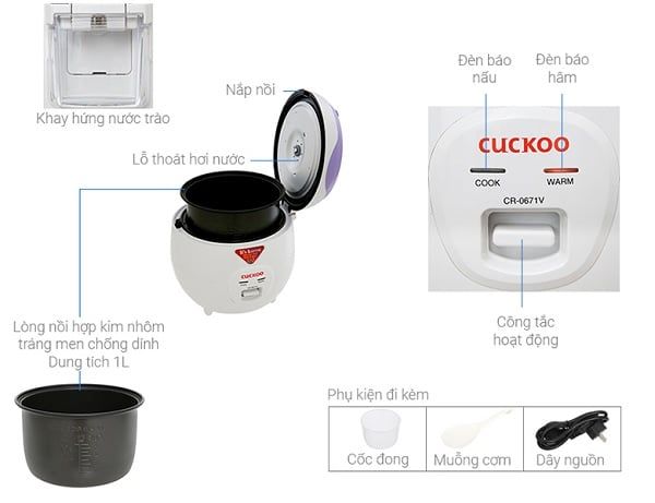 Nồi cơm điện Cuckoo CR-0671/VWVNCV 1.0L