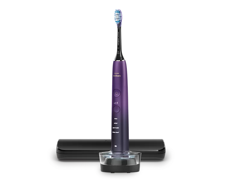 Bàn Chải Điện Philips Sonicare DiamondClean HX9911/73 (Trắng) & HX9911/74 (Gradient Thạch Anh Tím)