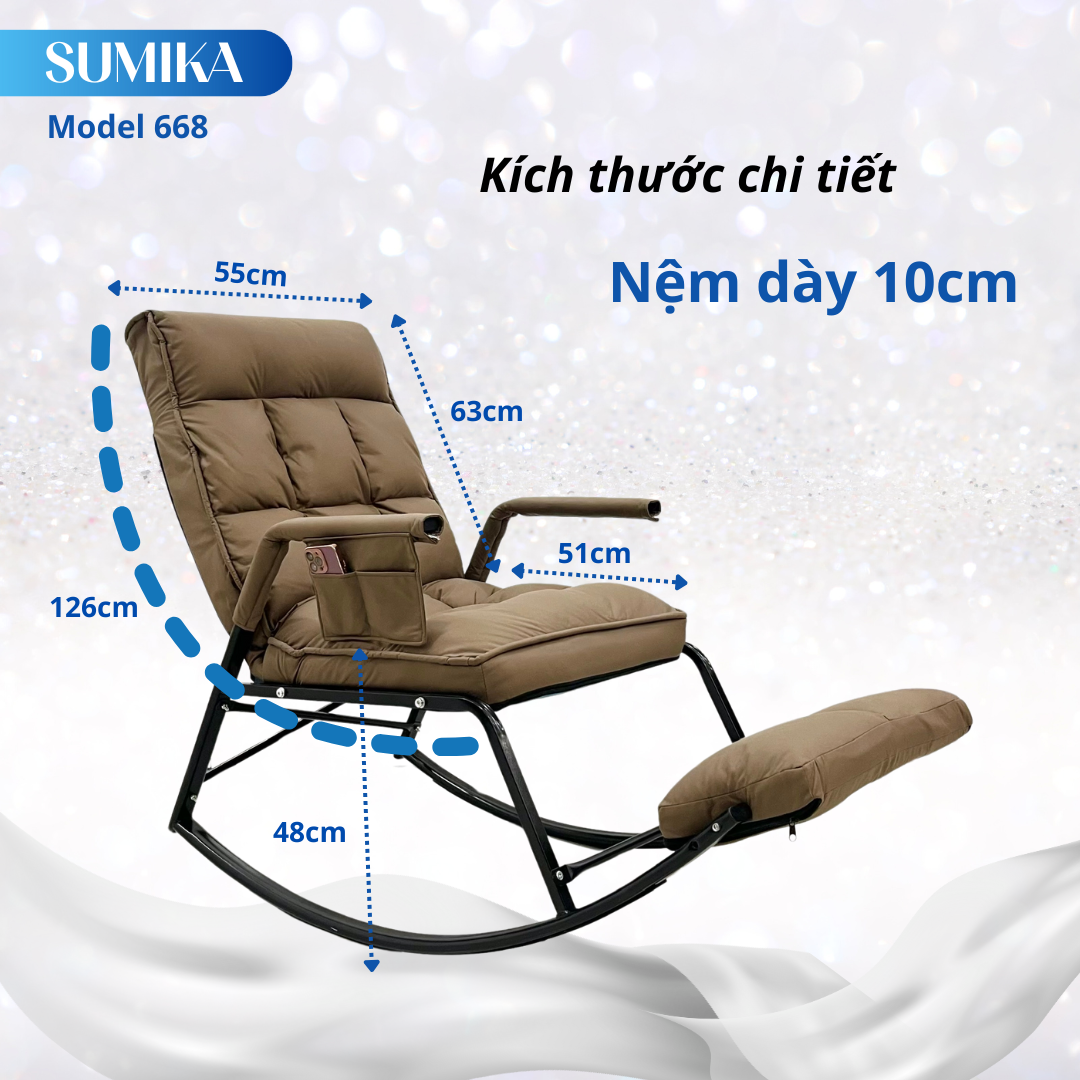 Ghế Bập Bênh Thư Giãn Sumika 668