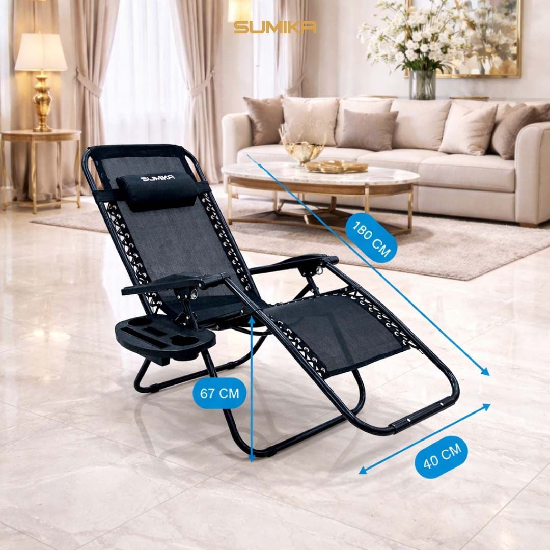 Ghế xếp thư giãn Sumika 179A, khóa kim loại, tải trọng 200kg