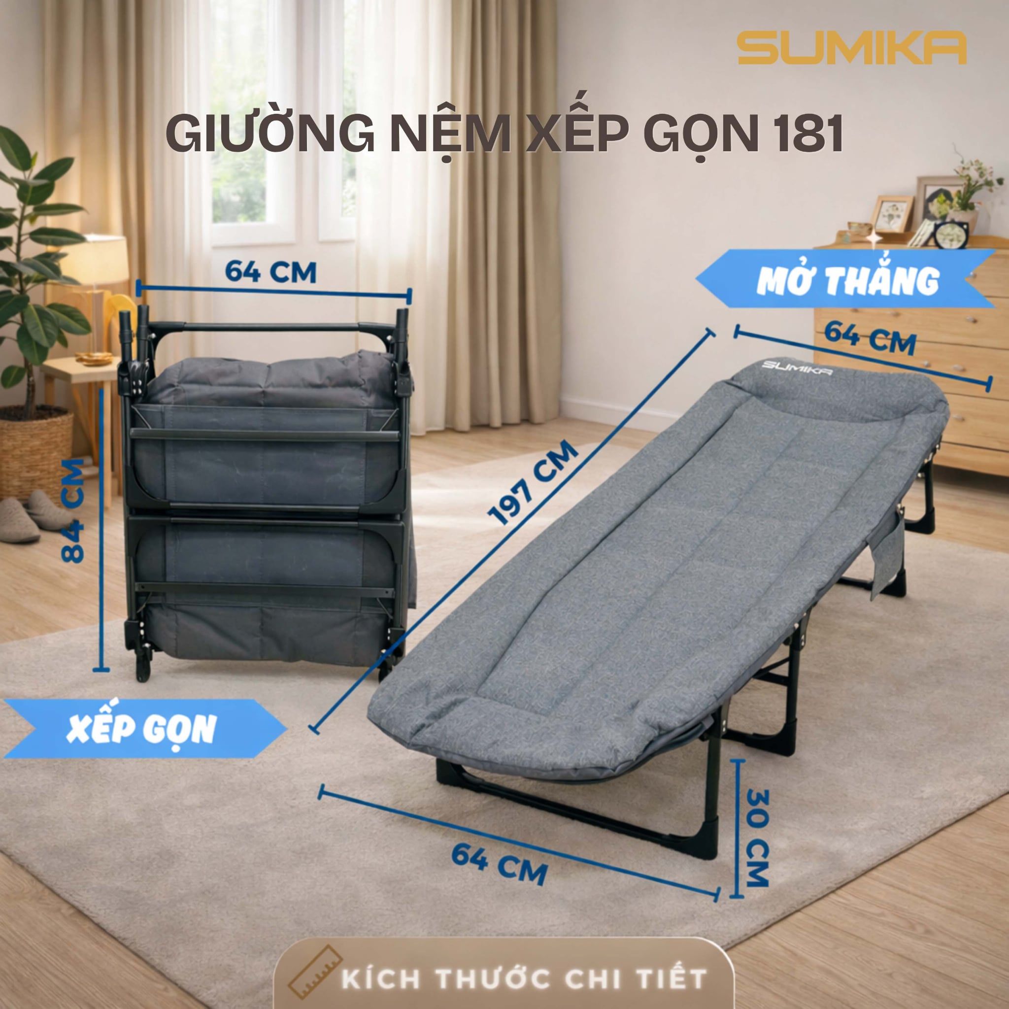Giường Xếp Gọn Sumika 181