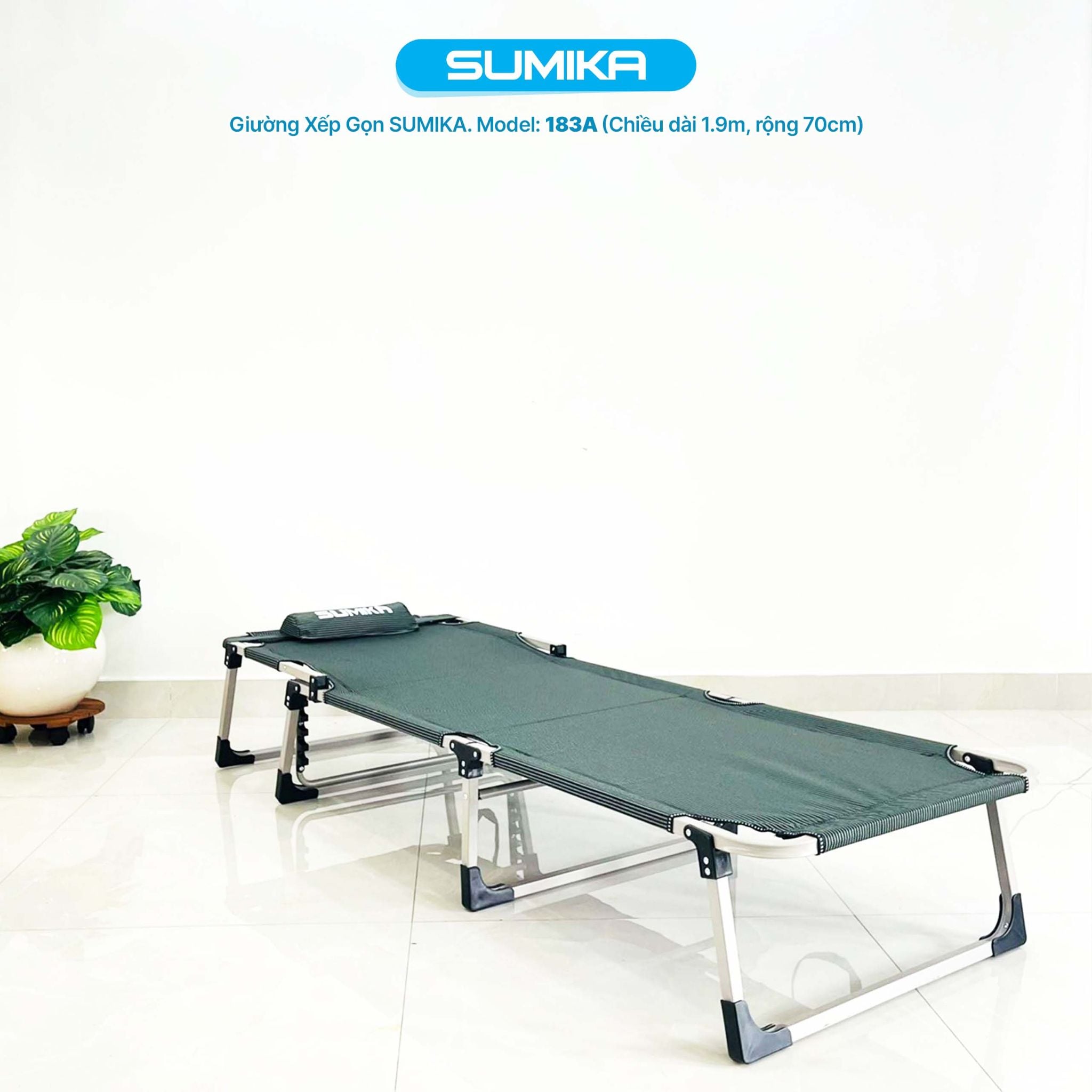 Giường xếp gọn vải bố đa năng SUMIKA 183A