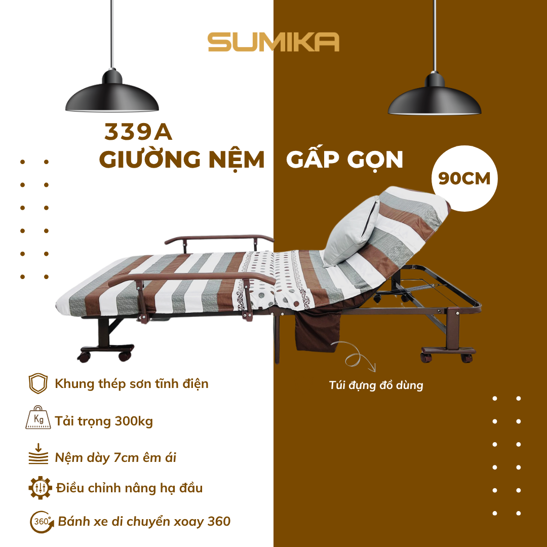 Giường Nệm Xếp Gọn Đa Năng SUMIKA 339A