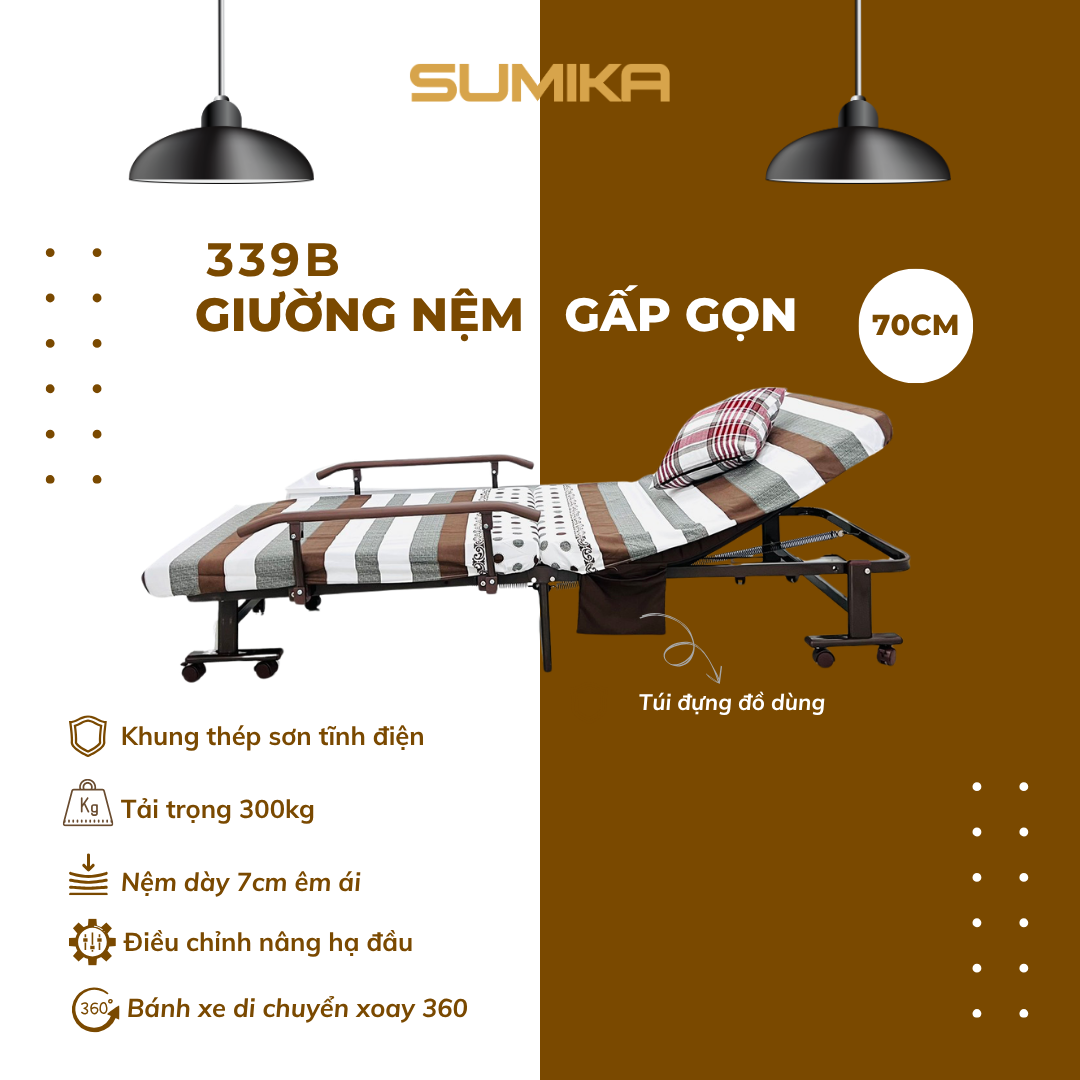 Giường Nệm Xếp Gọn Đa Năng Sumika 339B