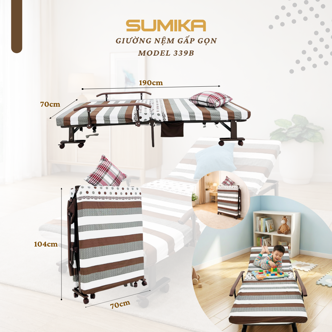 Giường Nệm Xếp Gọn Đa Năng Sumika 339B
