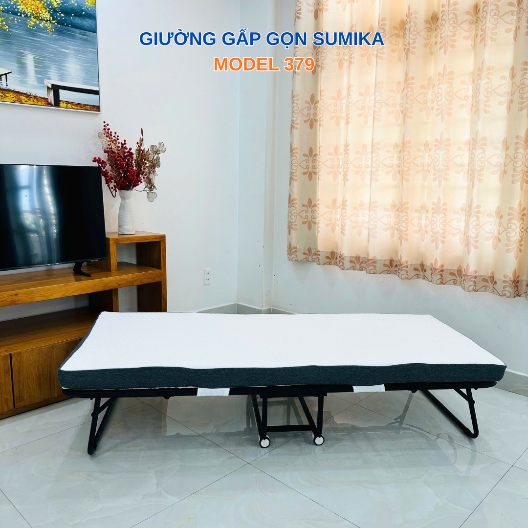 Giường xếp gấp gọn có nệm SUMIKA 379, rộng 80cm