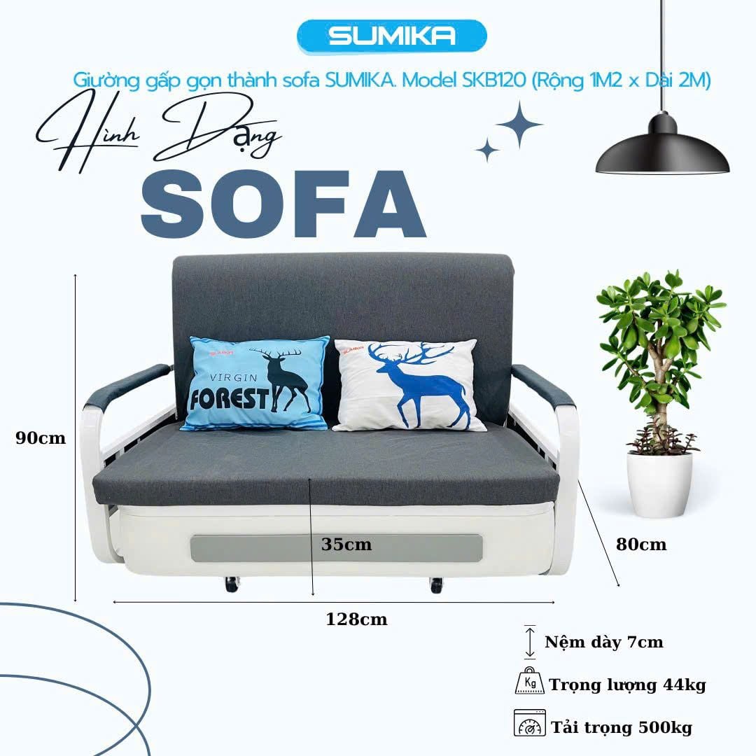 Ghế Sofa Giường Gấp Gọn Thông Minh SUMIKA SKB120