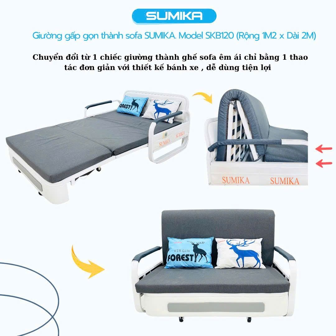 Ghế Sofa Giường Gấp Gọn Thông Minh SUMIKA SKB120