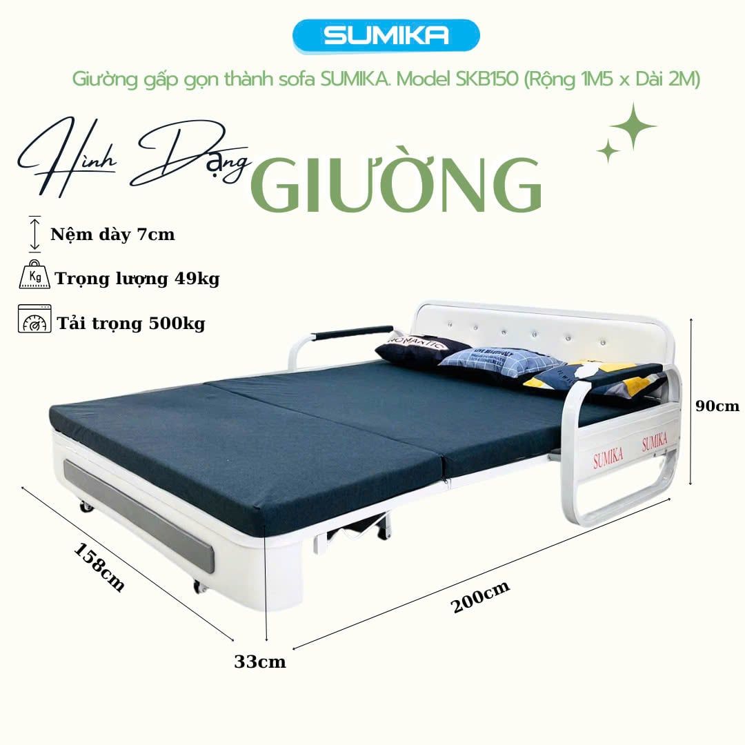 Ghế Sofa Giường Gấp Gọn Thông Minh SUMIKA SKB150