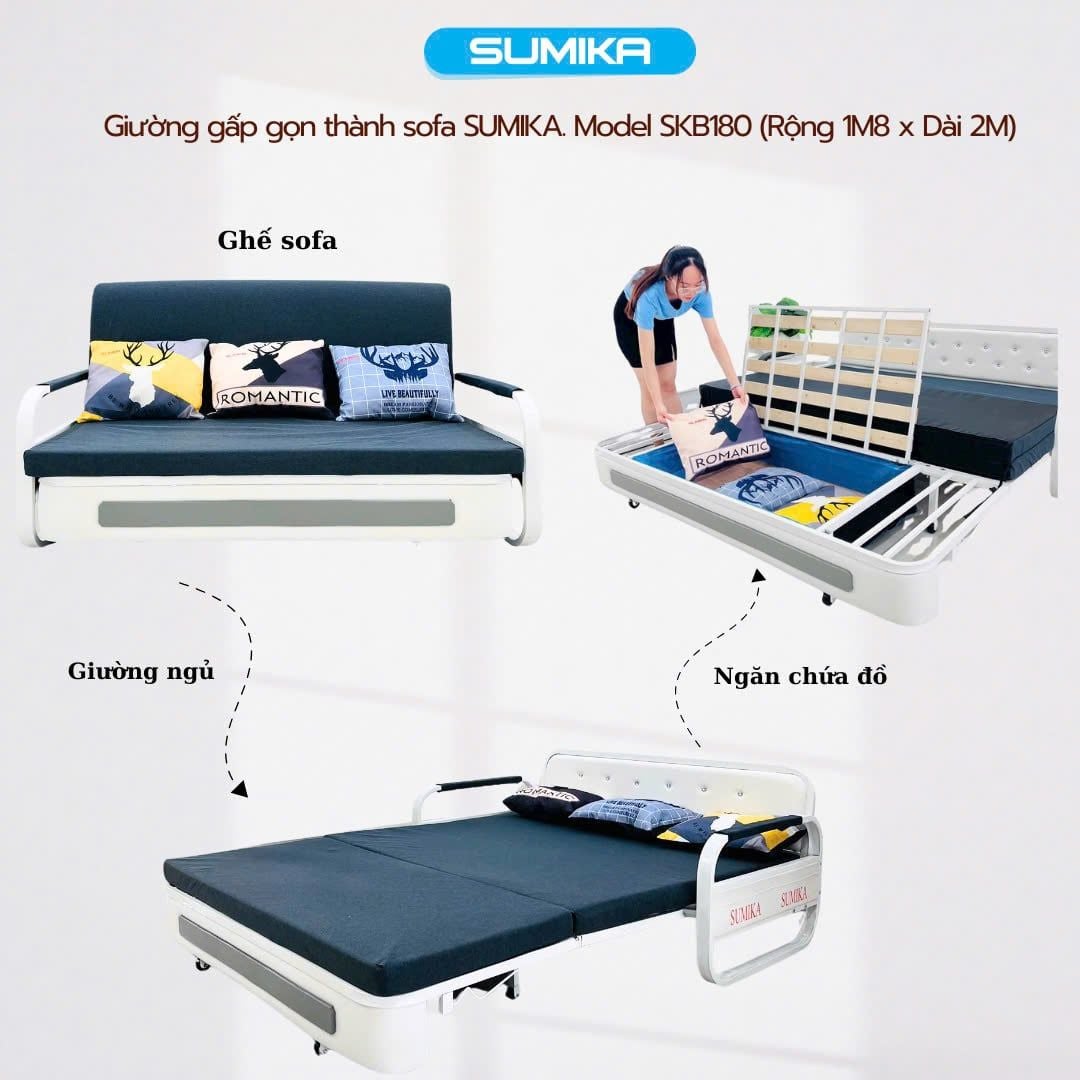 Ghế Sofa Giường Gấp Gọn Thông Minh SUMIKA SKB180