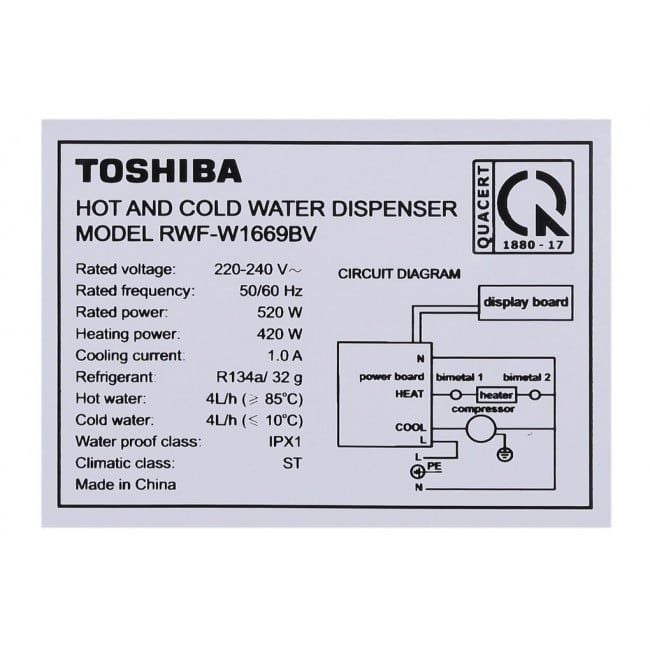 Máy nước nóng lạnh Toshiba RWF-W1669BV(W1) / RWF-W1669BV(K1)