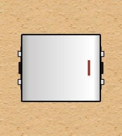 Hạt công tắc 1 chiều cỡ trung có đèn báo Sino SCS/NM màu trắng