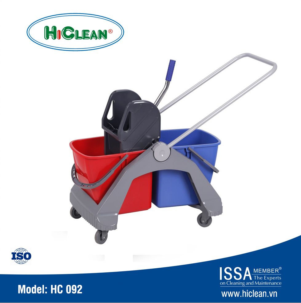Xe làm vệ sinh 2 xô, 60L Hiclean. Model: HC092