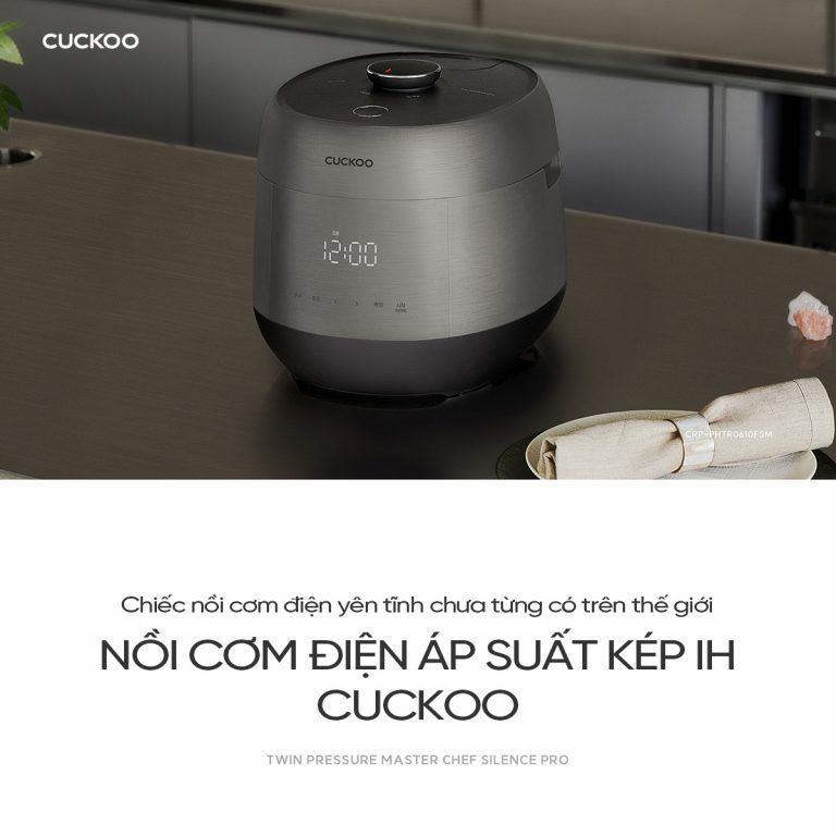 Nồi cơm điện tử áp suất kép cao tần Cuckoo CRP-PHTR0610FSM Bạc 1.08L