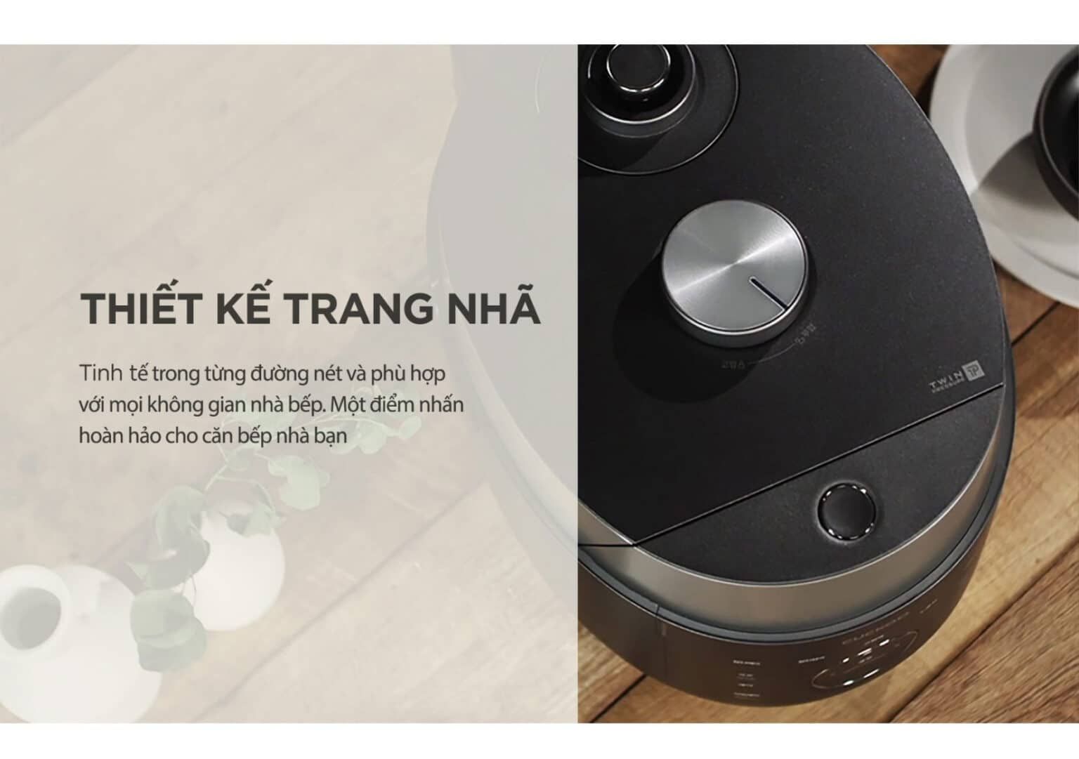 Nồi cơm điện tử áp suất kép cao tần Cuckoo CRP-LHTR0610FD Xám Bạc 1.08L