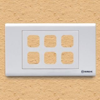 Mặt 6 lỗ cho công tắc ổ cắm Sino S186/X dòng S18 màu trắng