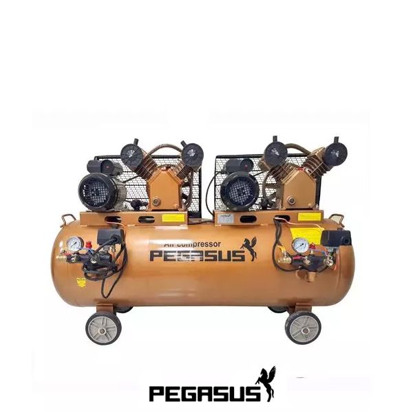 MÁY NÉN KHÍ DÂY ĐAI PEGASUS 2 ĐẦU NÉN, 2 MOTO Model:TM-V-0.25/8x2-230L
