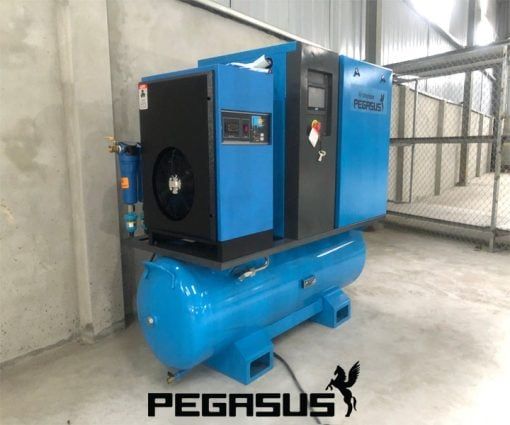 Sản phẩm mới tổ hợp bộ 3 máy nén trục vít, bình tích và máy sấy khi công ty Thiên Mã Model: TMCP-20HP