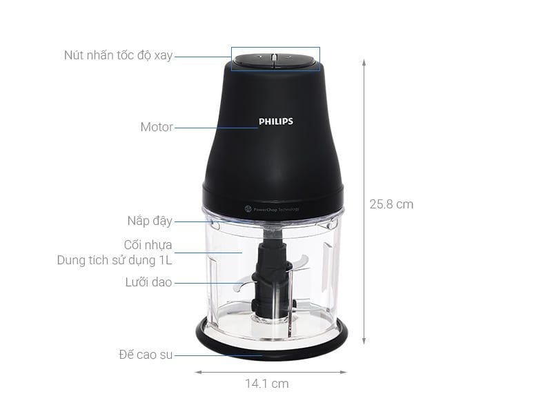 Máy xay thịt đa năng Philips HR1501/00 1L 450W