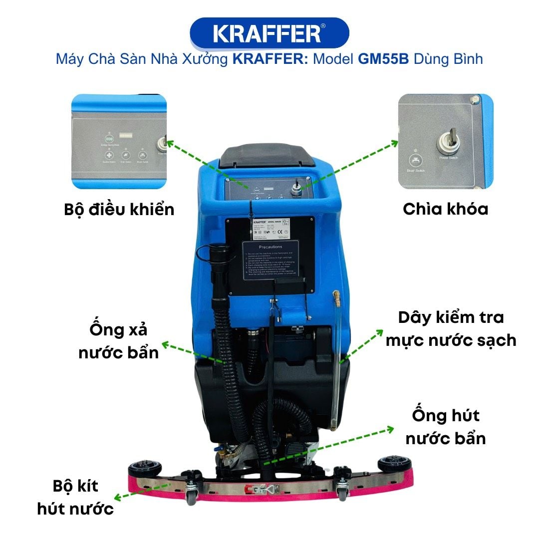Máy Chà Sàn Nhà Xưởng Kraffer GM55B