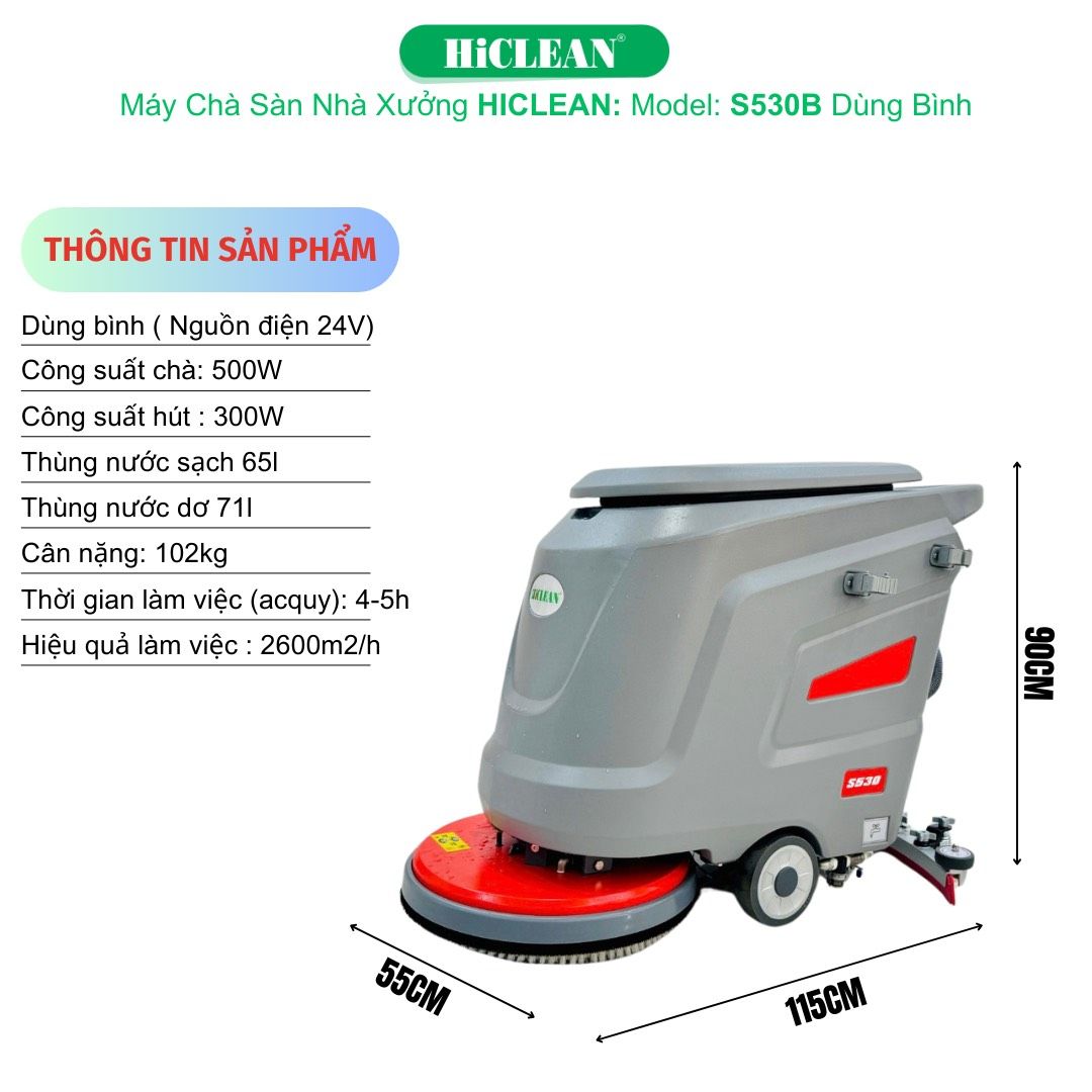 Máy Chà Sàn Liên Hợp HiClean S530B