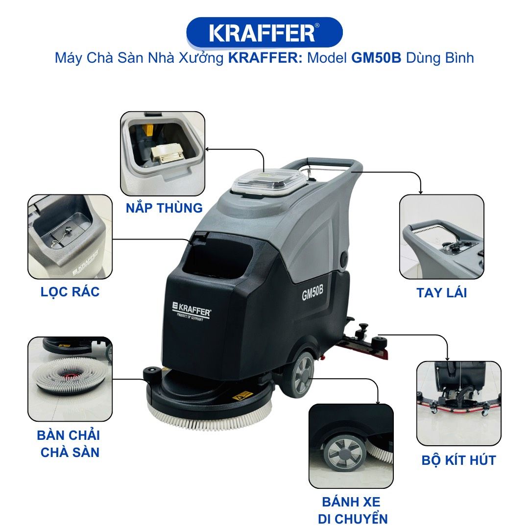 Máy Chà Sàn Nhà Xưởng Kraffer GM50B