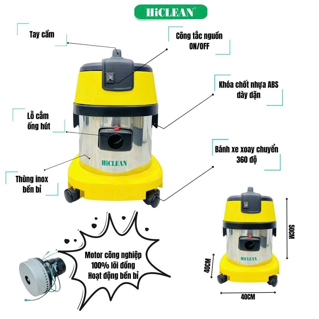 Máy Hút Bụi Công Nghiệp HiClean HC15A