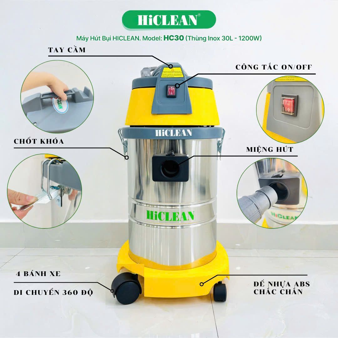 Máy Hút Bụi Hút Nước Công Nghiệp HiClean HC30