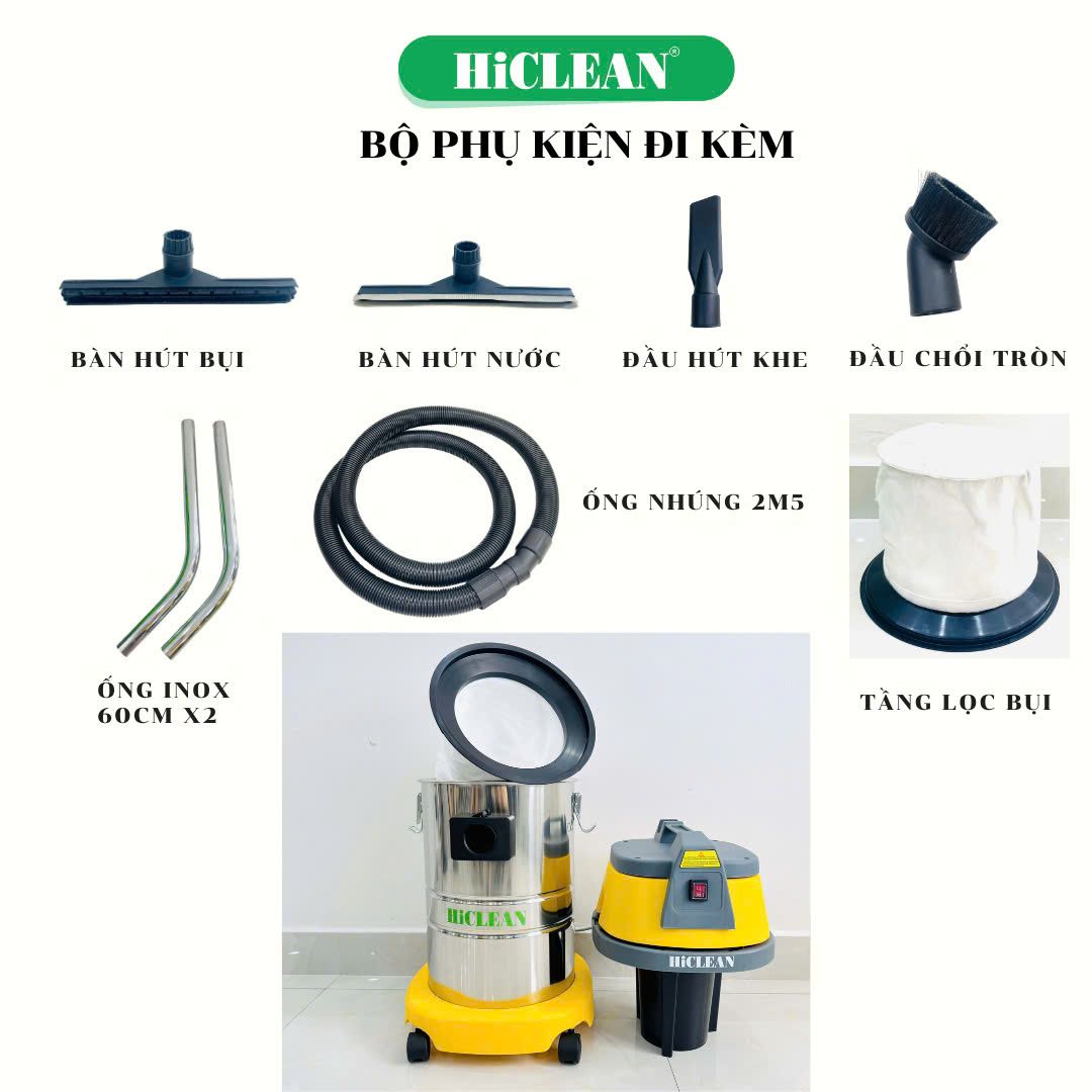 Máy Hút Bụi Hút Nước Công Nghiệp HiClean HC30
