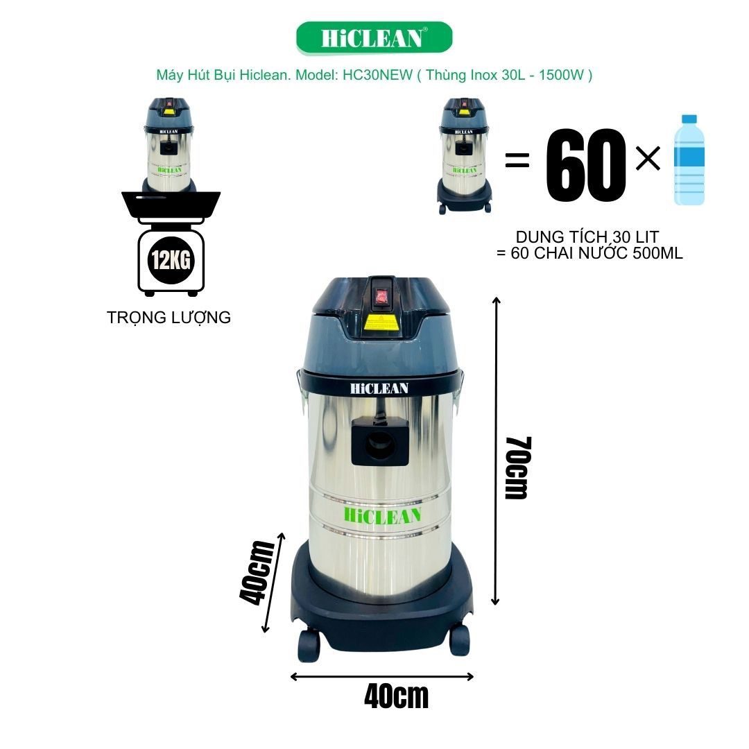 Máy Hút Bụi Công Nghiệp HiClean HC30 NEW