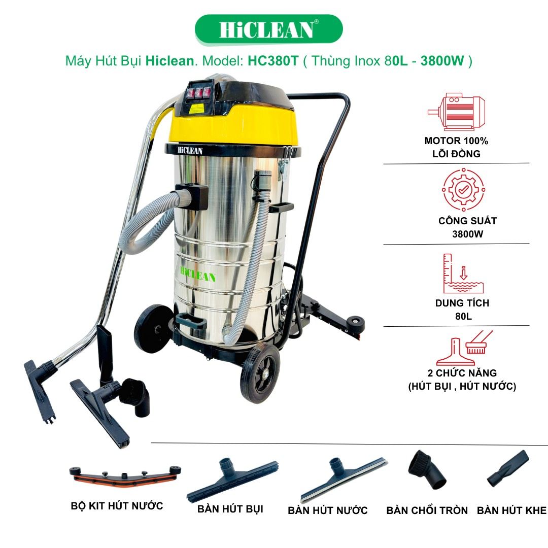 Máy Hút Bụi Hút Nước Công Nghiệp HiClean HC380T