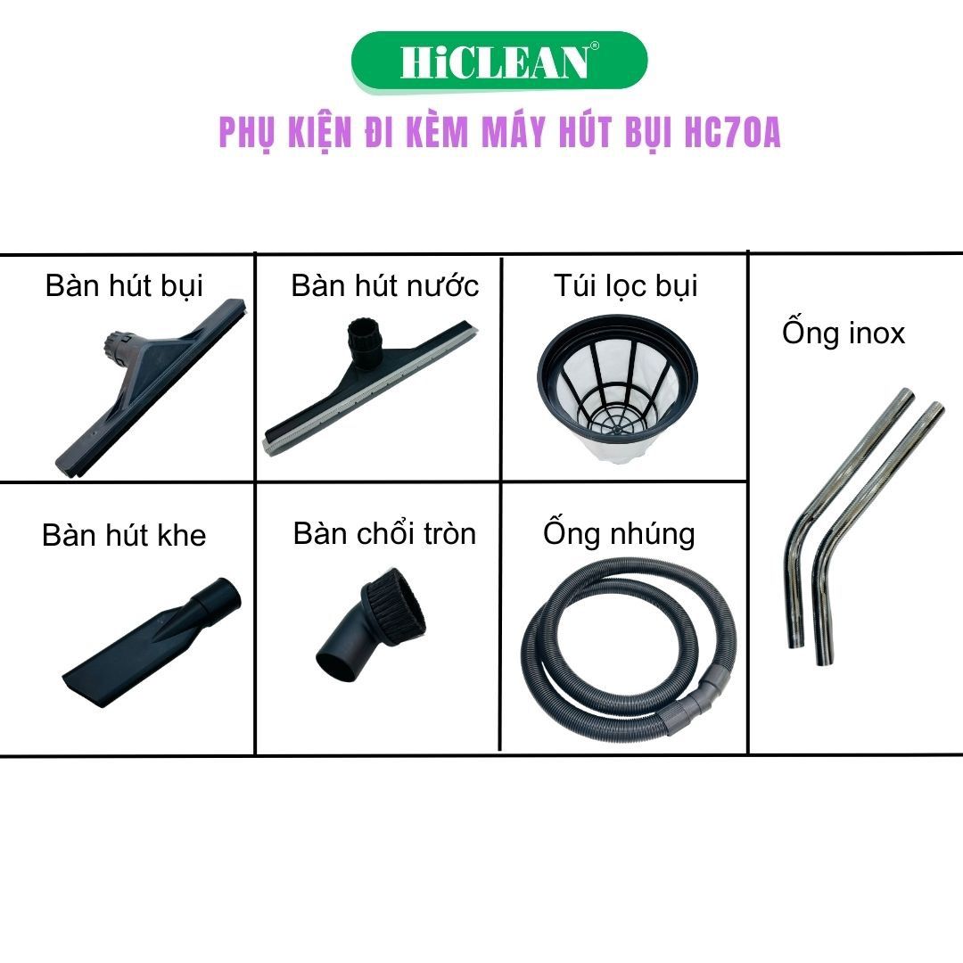 Máy Hút Bụi Công Nghiệp HiClean HC70A