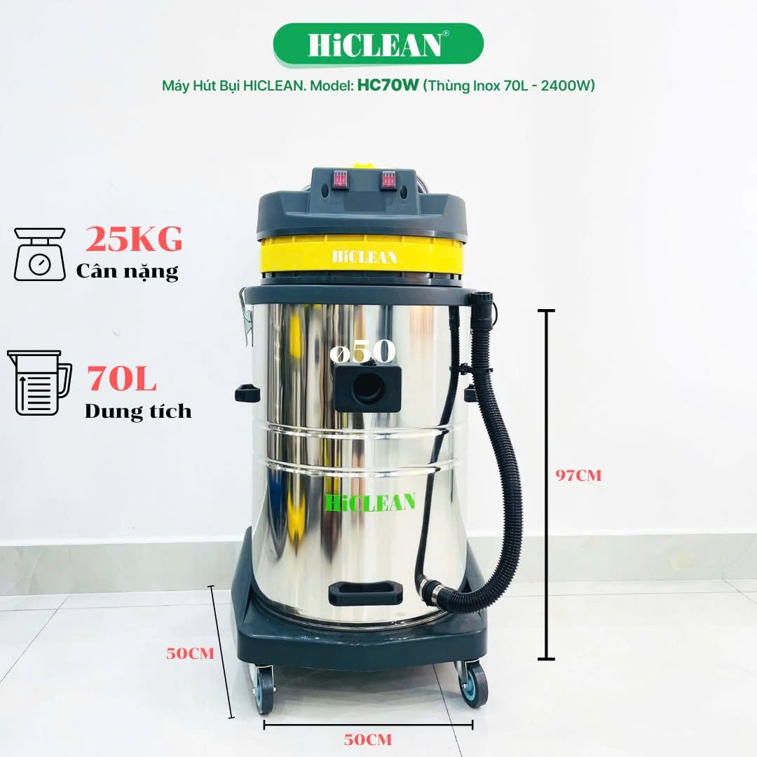 Máy Hút Bụi Hút Nước Công Nghiệp HiClean HC70W