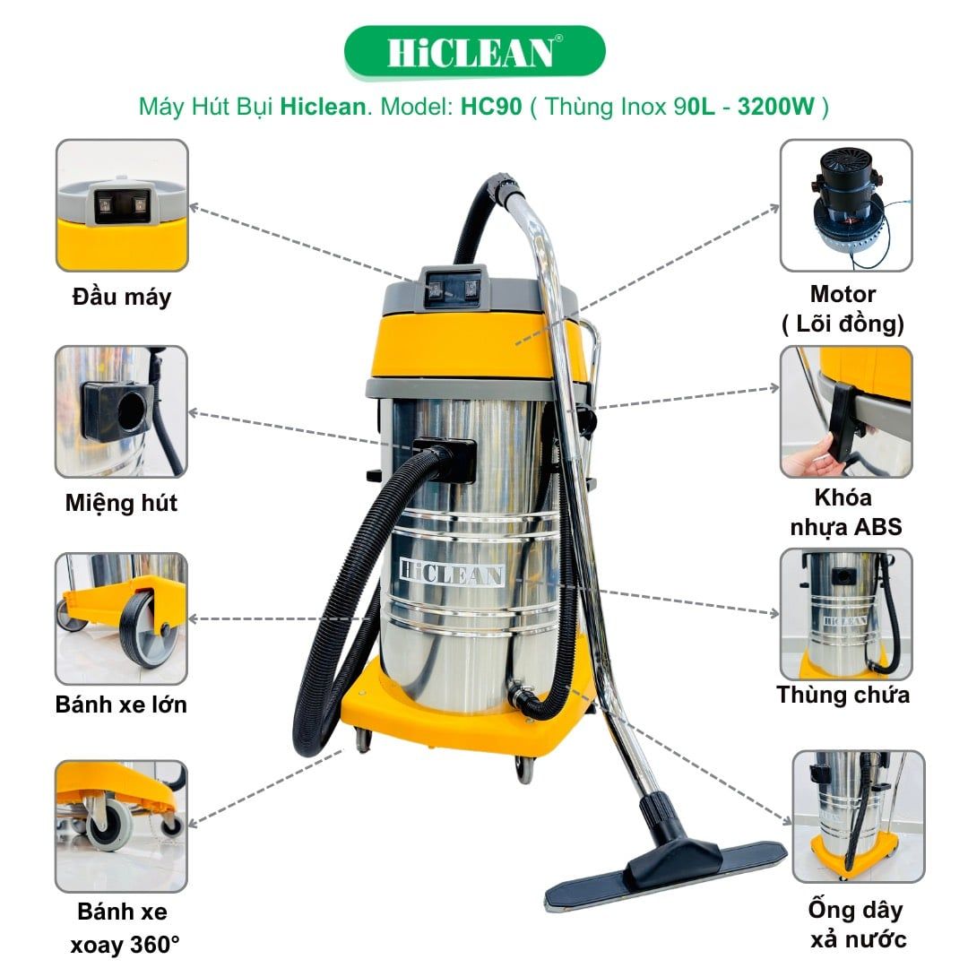 Máy Hút Bụi Công Nghiệp HiClean HC90