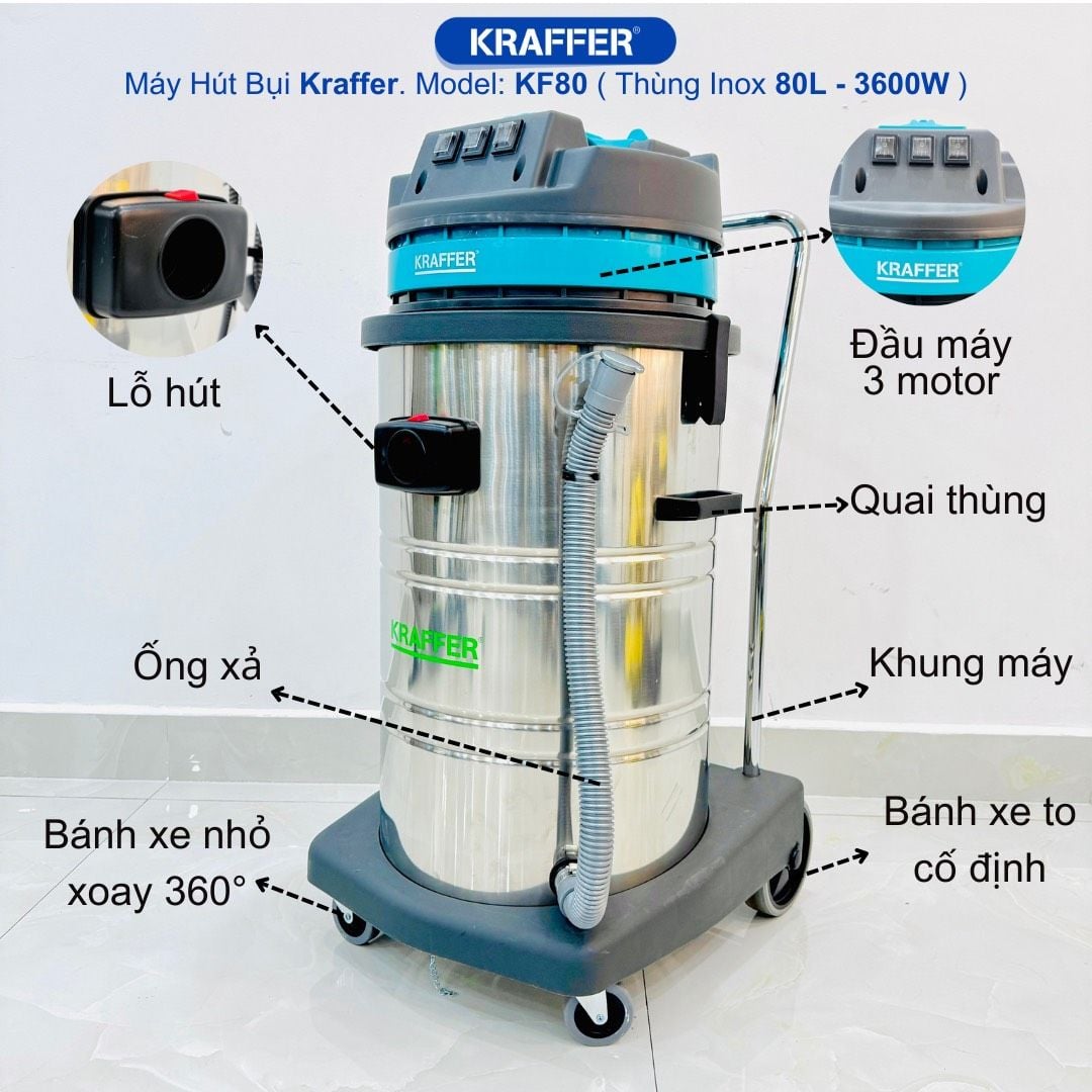 Máy Hút Bụi Công Nghiệp Kraffer KF80