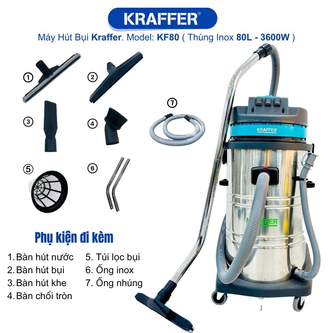 Máy Hút Bụi Công Nghiệp Kraffer KF80