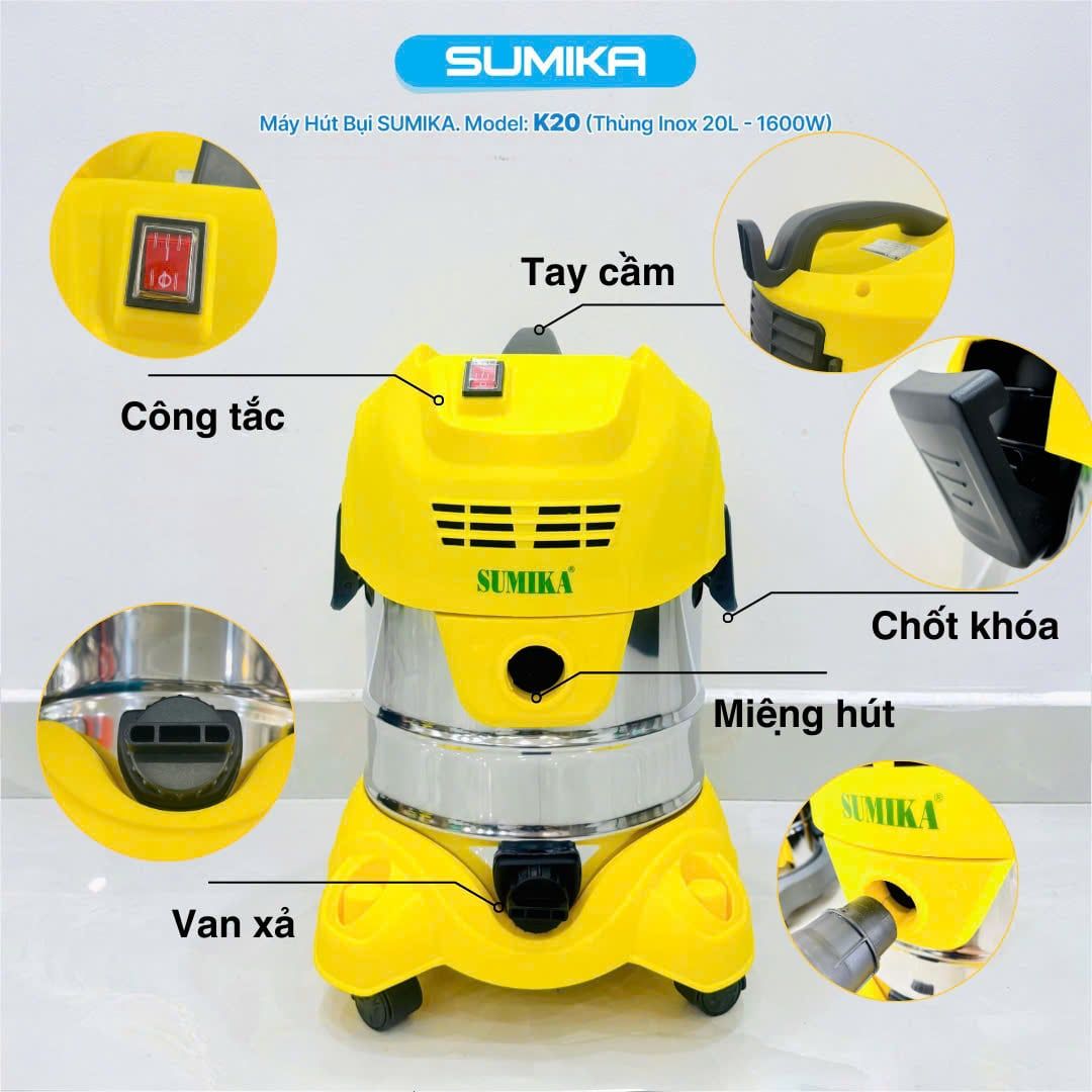 Máy hút bụi công nghiệp Sumika Model: K20