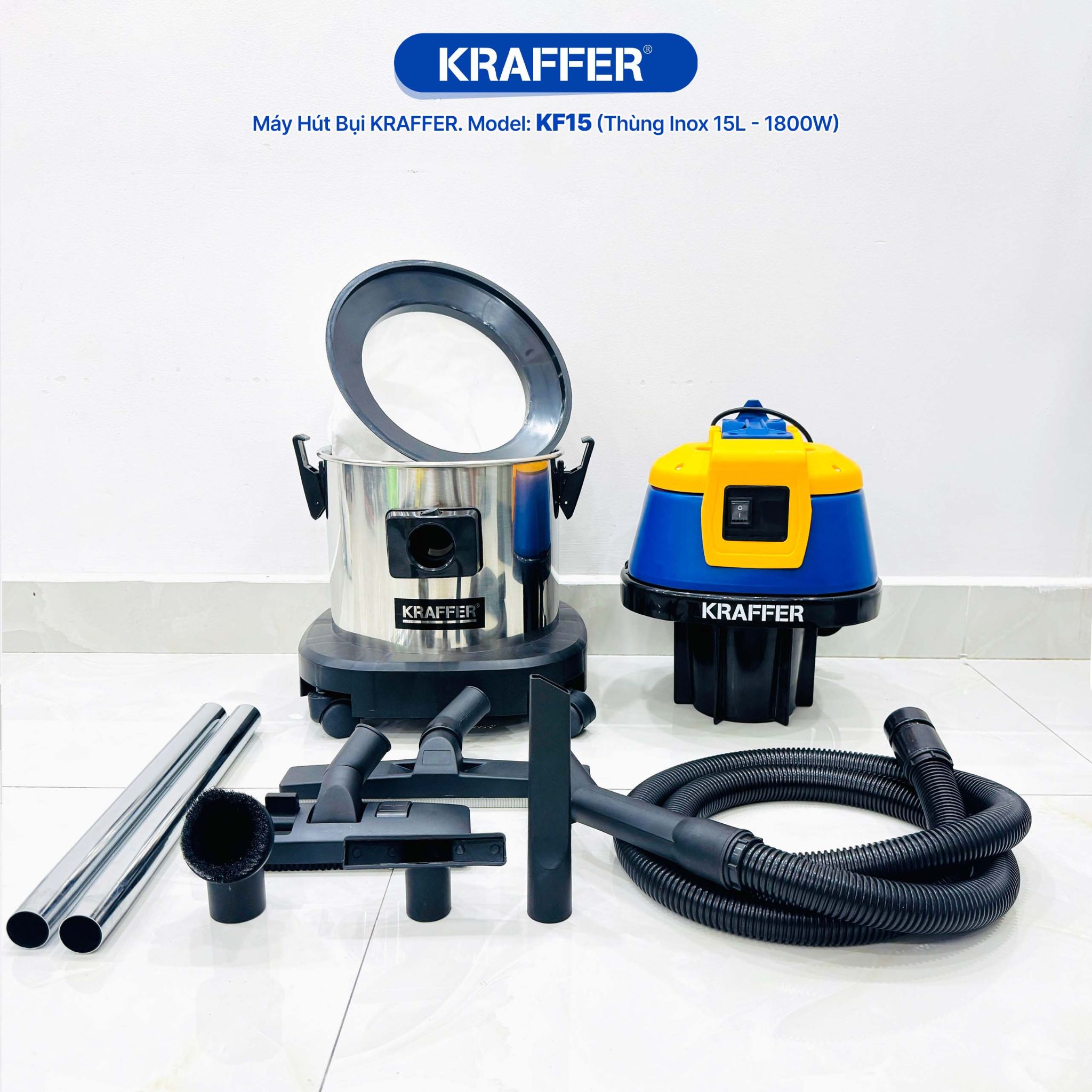 Máy Hút Bụi Hút Nước Công Nghiệp Kraffer KF15