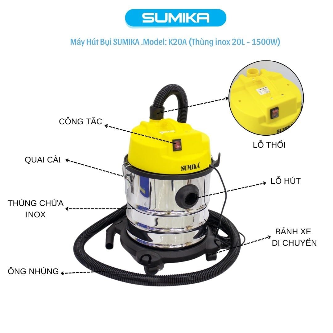 Máy hút bụi công nghiệp Sumika Model: K20A