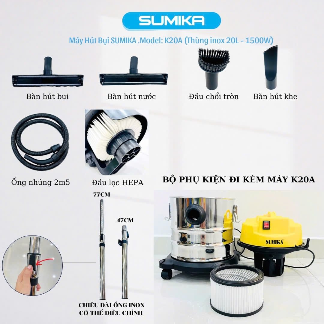 Máy hút bụi công nghiệp Sumika Model: K20A