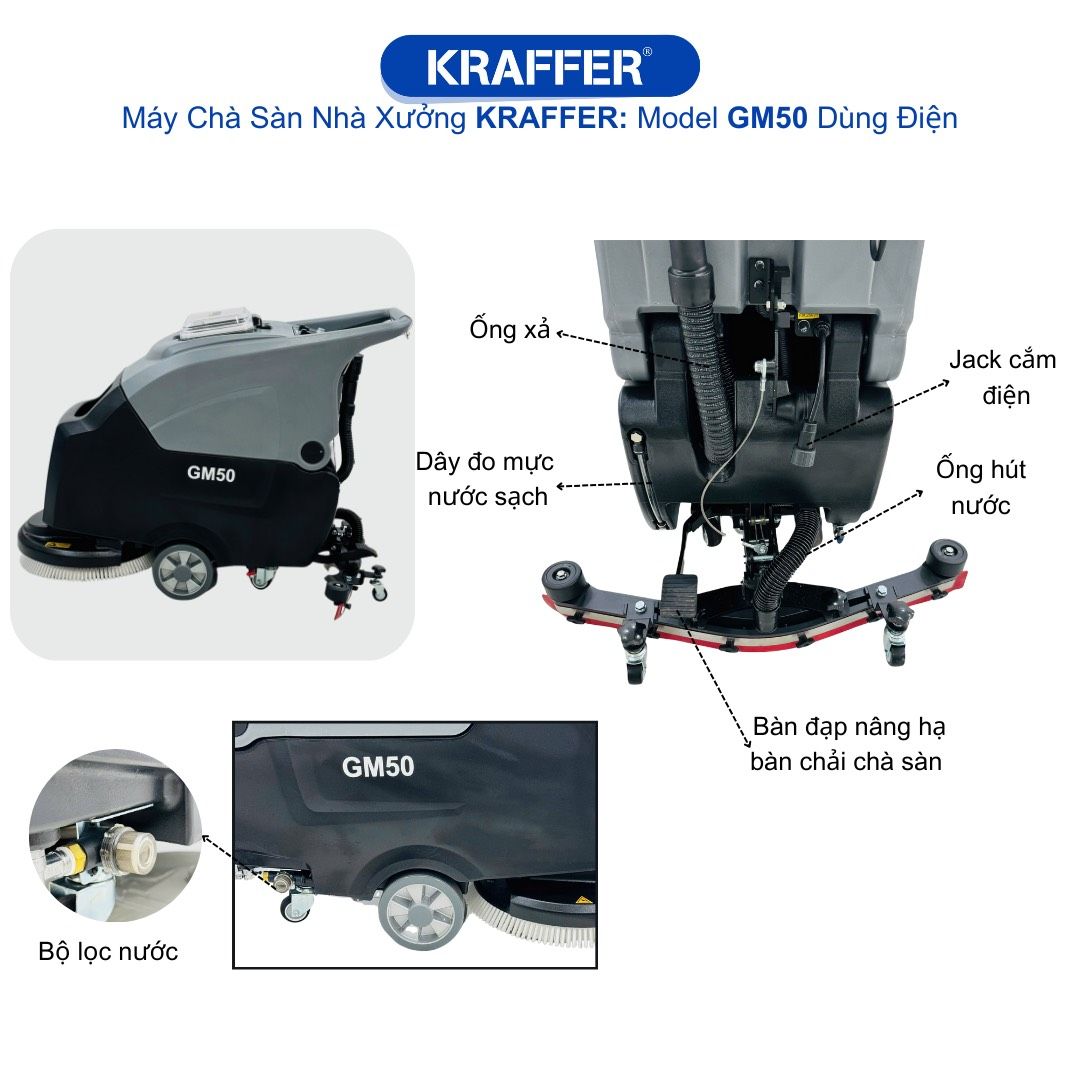 Máy Chà Sàn Nhà Xưởng Kraffer GM50