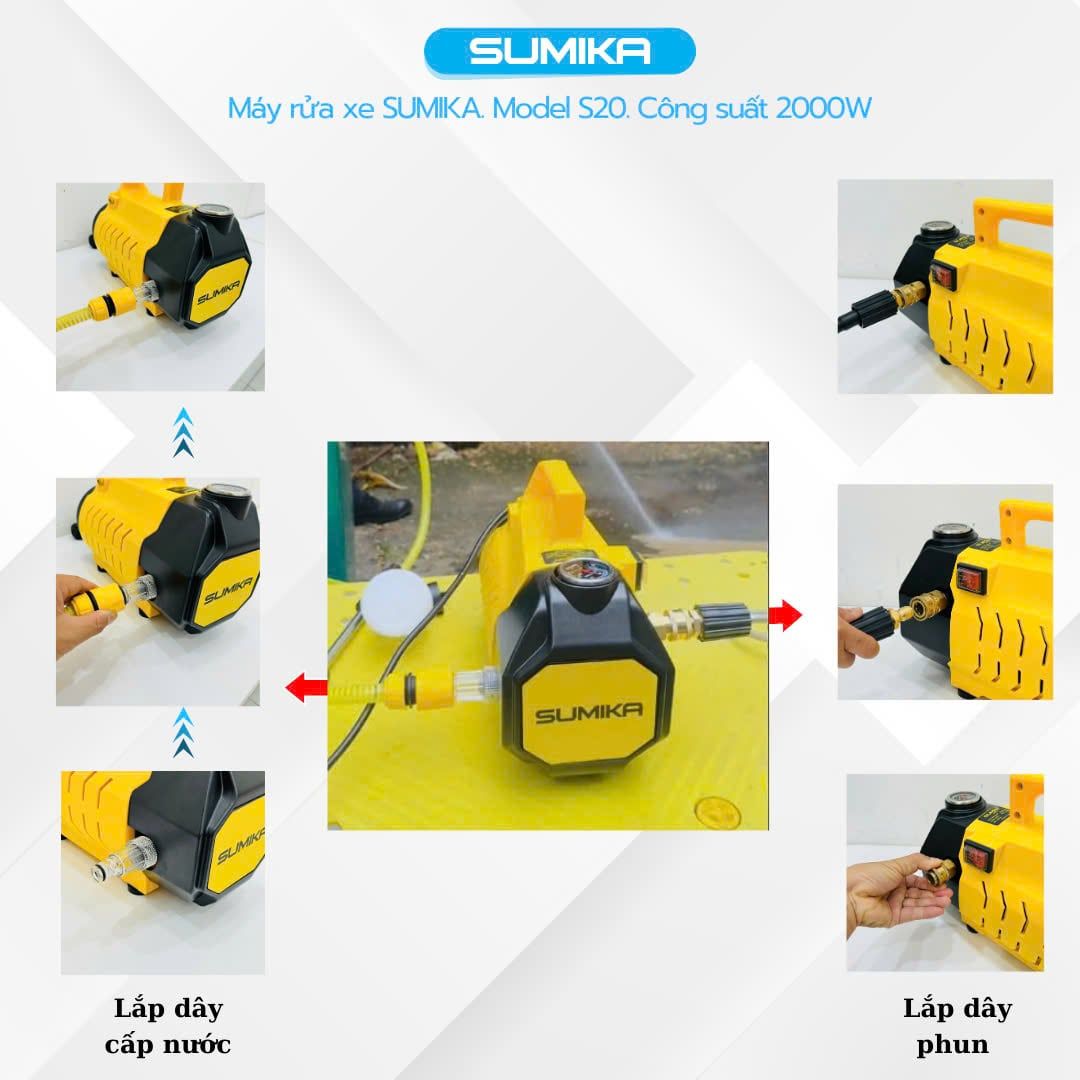 Máy phun bắn tia nước áp lực cao Sumika. Model: S20