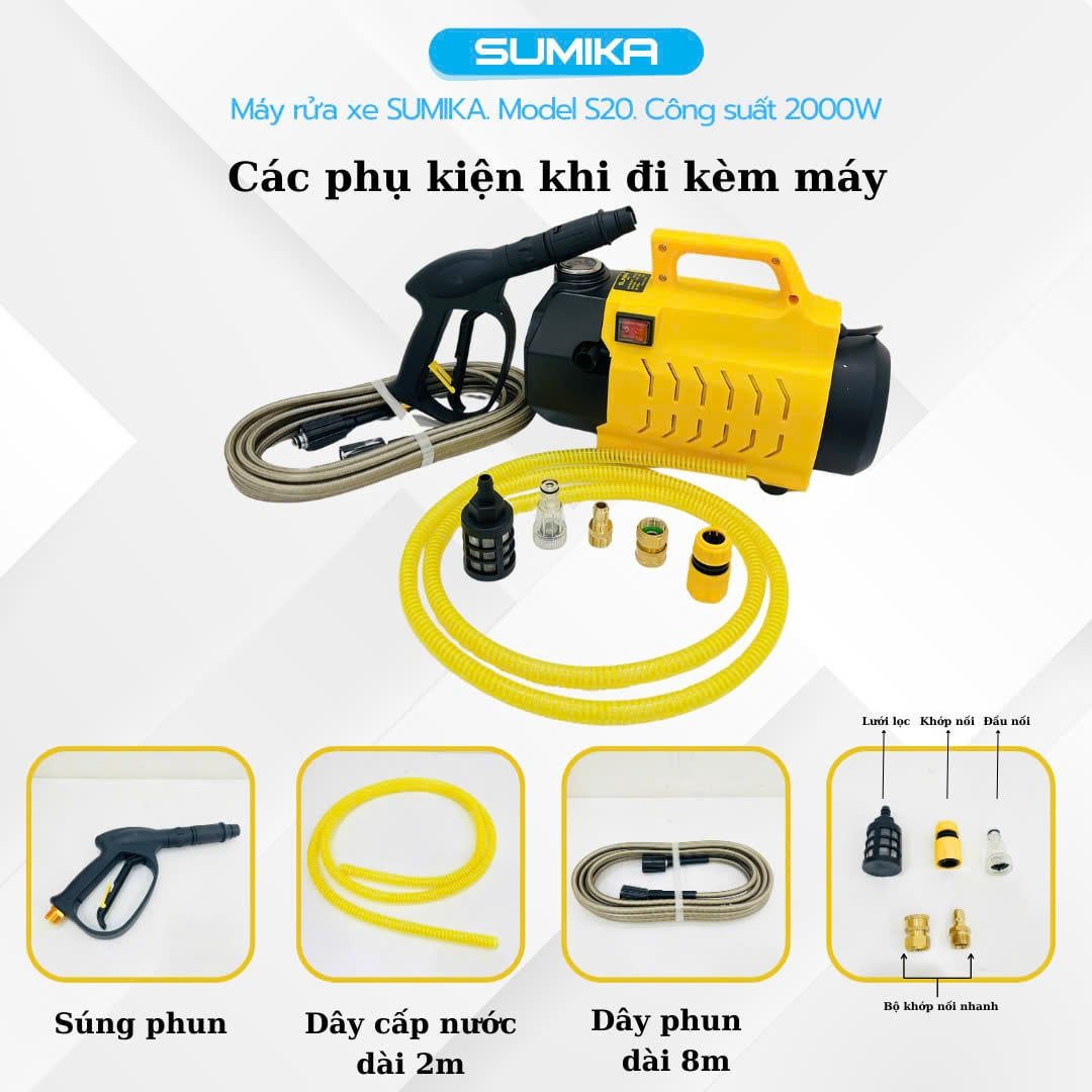 Máy phun bắn tia nước áp lực cao Sumika. Model: S20