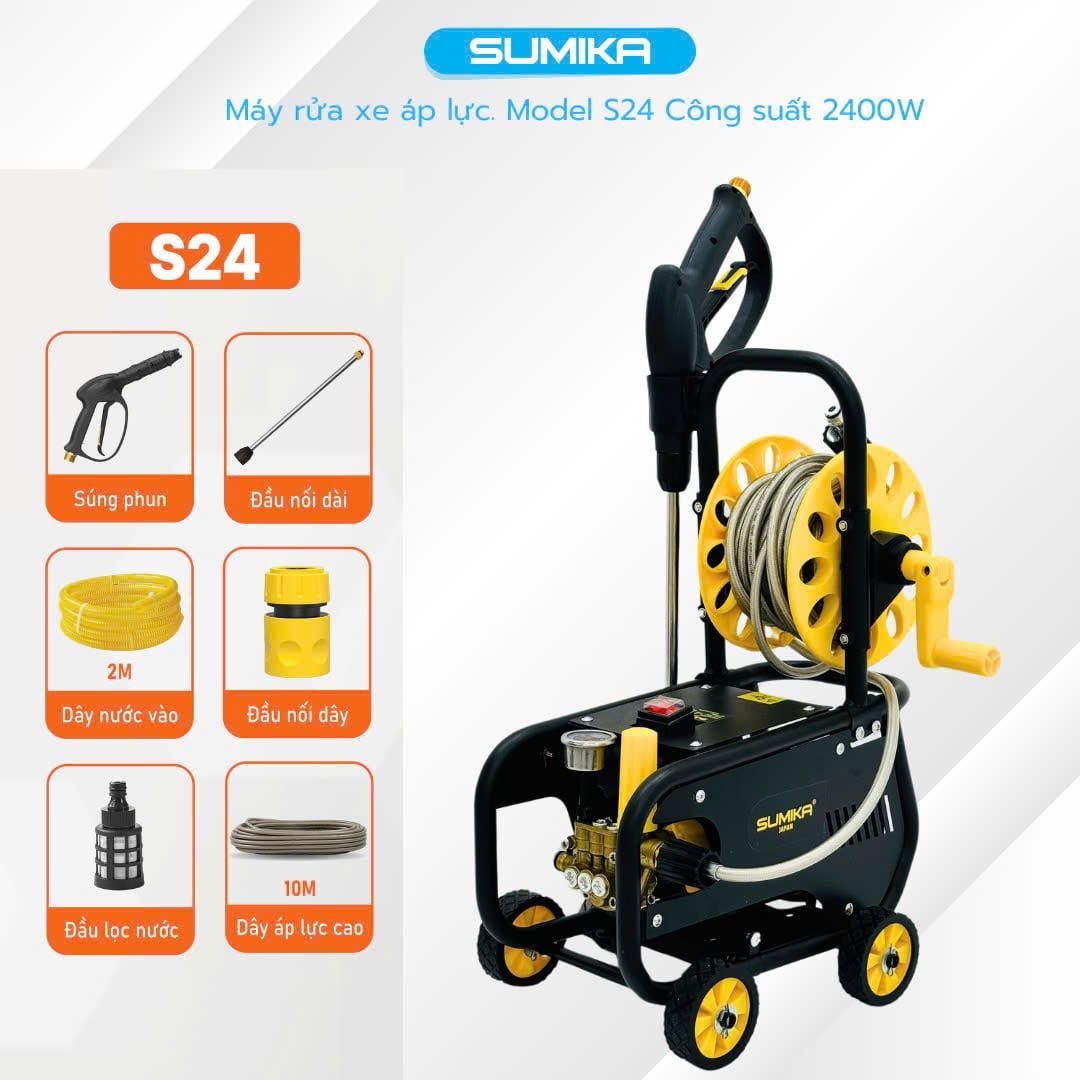 Máy phun bắn tia nước áp lực cao Sumika. Model: S24