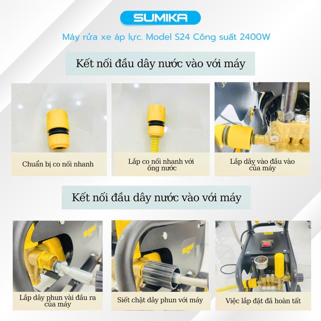 Máy phun bắn tia nước áp lực cao Sumika. Model: S24